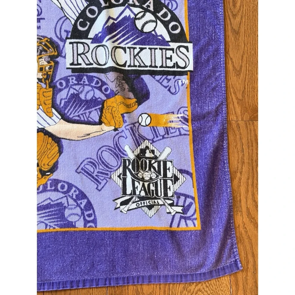 Vintage 90s‎ Colorado Rockies MLB Beach Towel Franco Mfg Rookie League